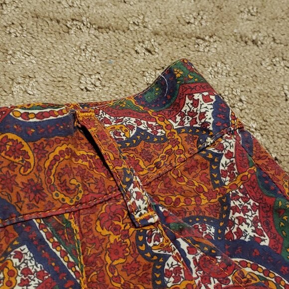 Vintage GAP Paisley Parachute Pants Women's 3/4 Retro Made in Hong Kong 80s 90s - Picture 4 of 9
